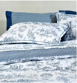 Toile De Jouy completo lenzuola v. blu